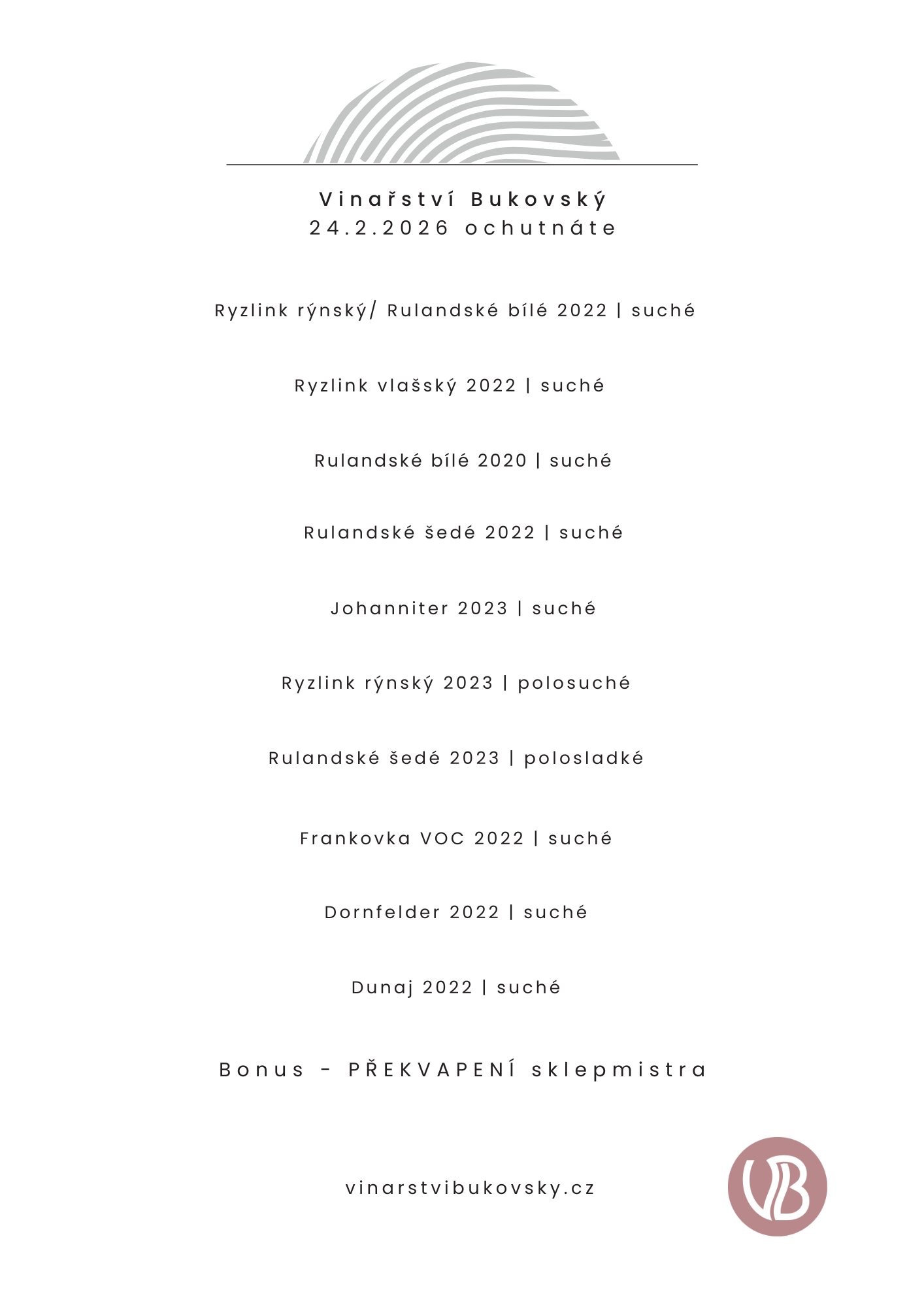 Vinařství Bukovský Dnes ochutnáte (2)